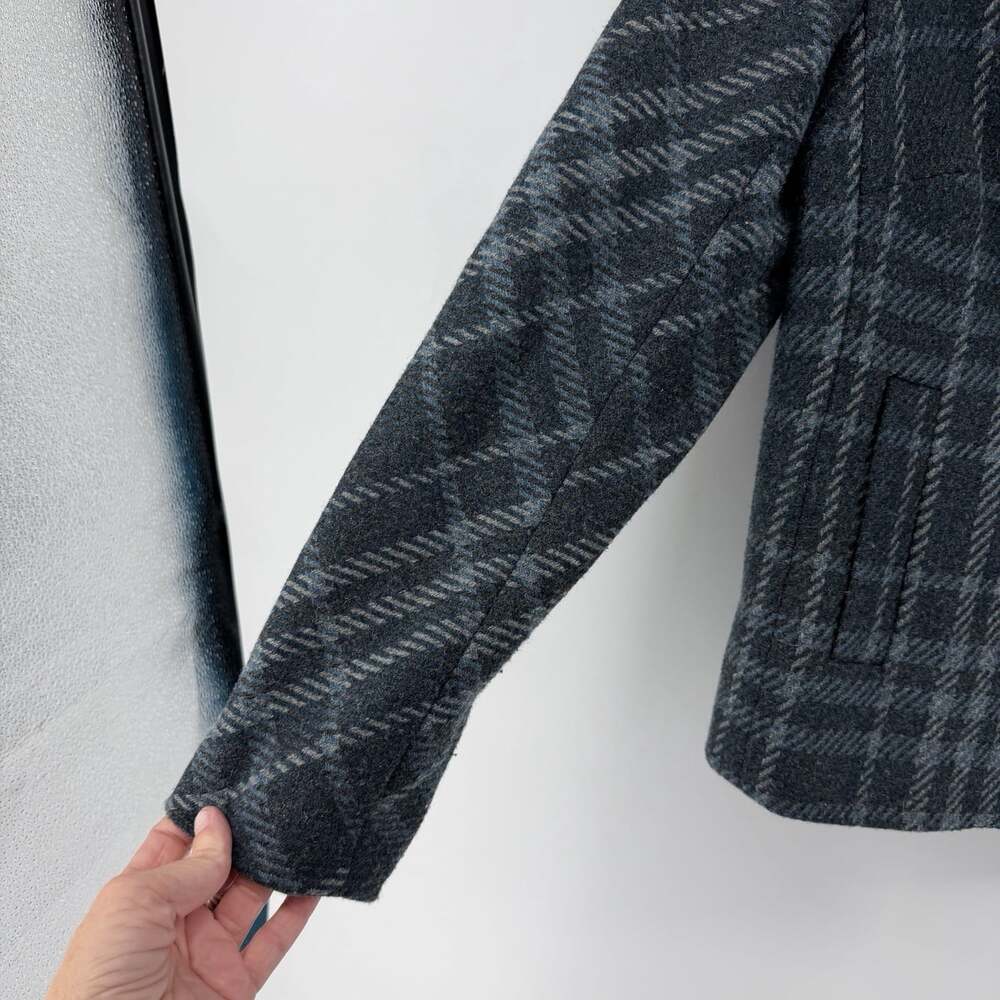 Talbots Wool Blend Blue Plaid Coat Women's Size 6 Business Workwear - Picture 3 of 12